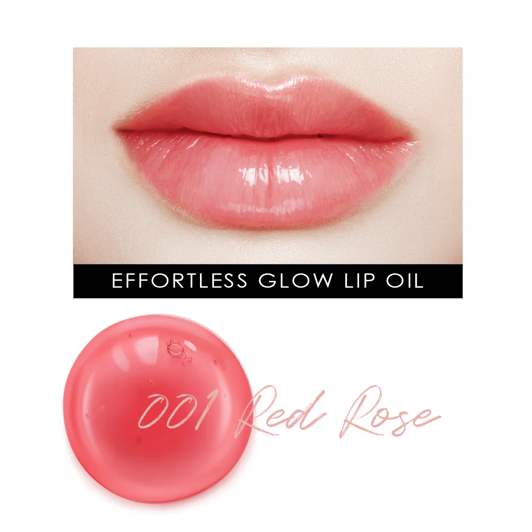 glowiest Effortless Glow Lip Oil - 001 Red Rose (0.17 fl.oz.) l Set of 2 - Image 4