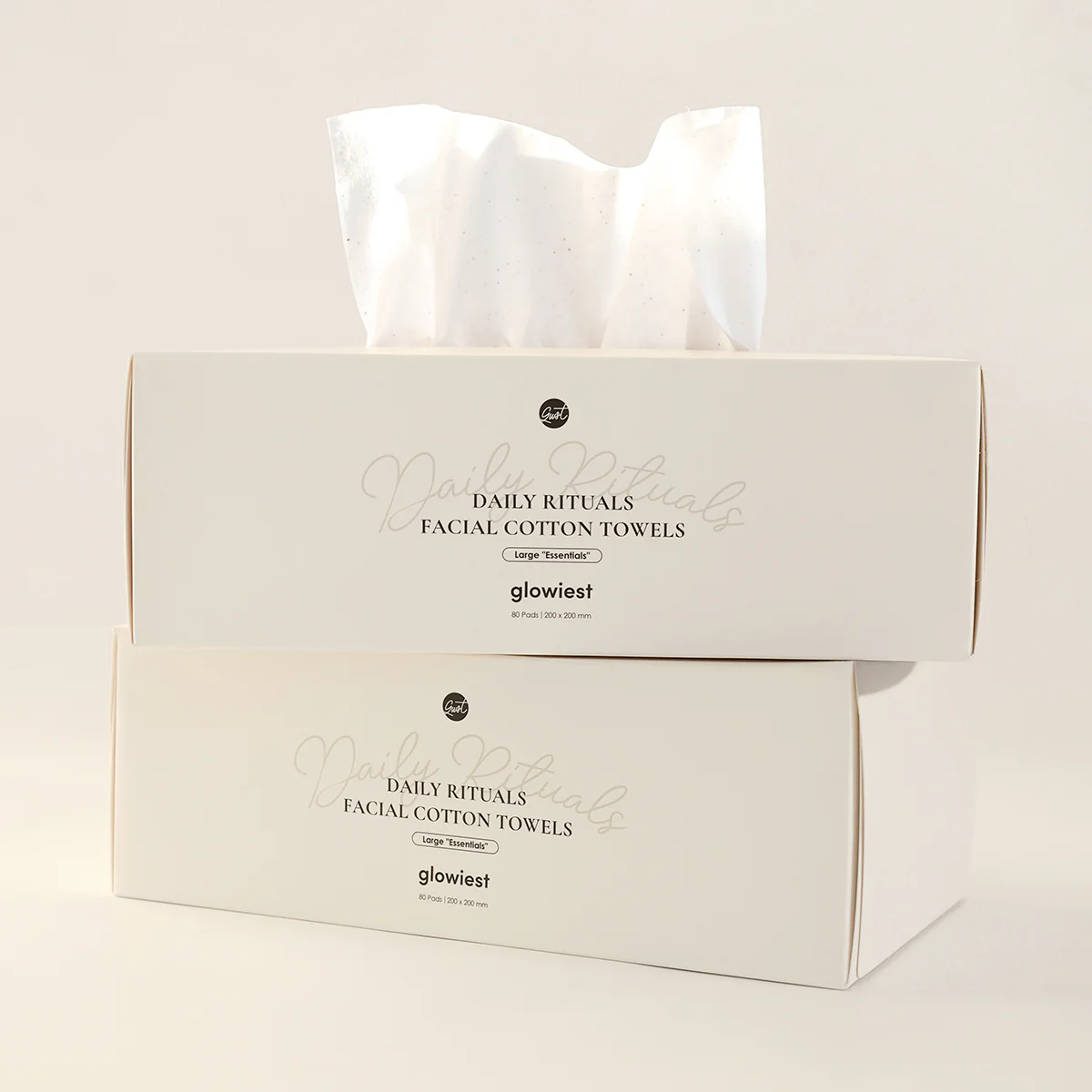 glowiest Daily Rituals Facial Cotton Towels - Large Essentials 80 Pads - Image 3